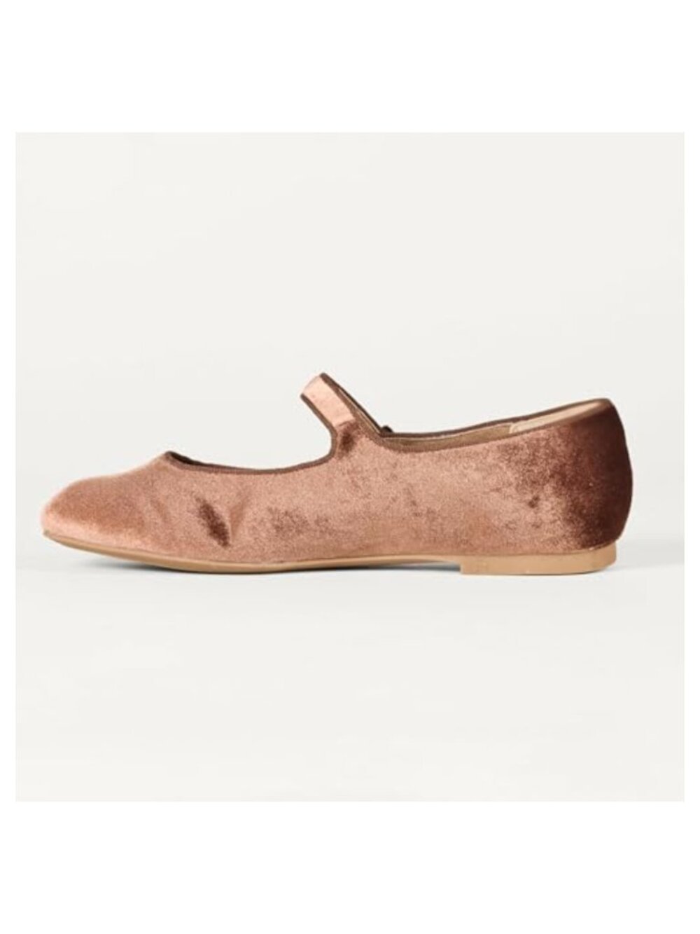 Mary Jane Ballet Flats Velvet Padded Memory Foam Buckle Strap Square Toe - Picture 2 of 5